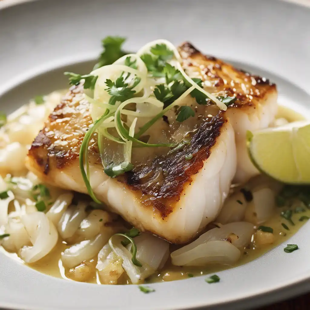 Pan-Seared Cod with Onion and Ginger