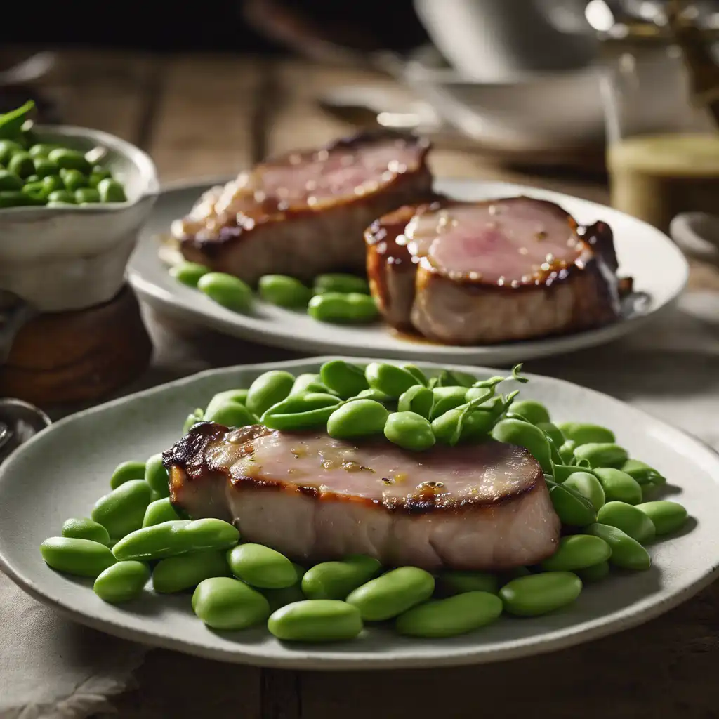 Pork Chops with Broad Beans