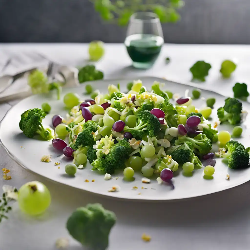 Flower Broccoli and Green Grape Salad