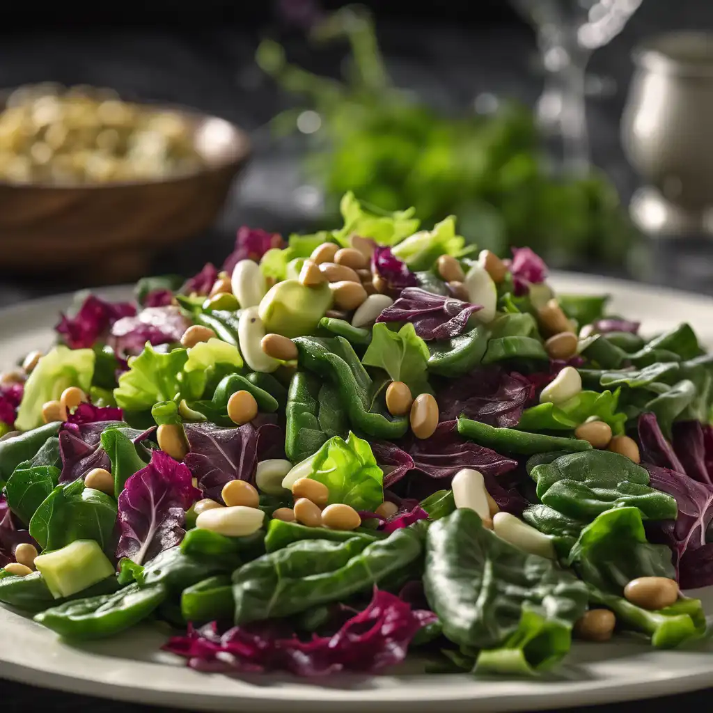 Leafy Greens Salad with Bean and Okra