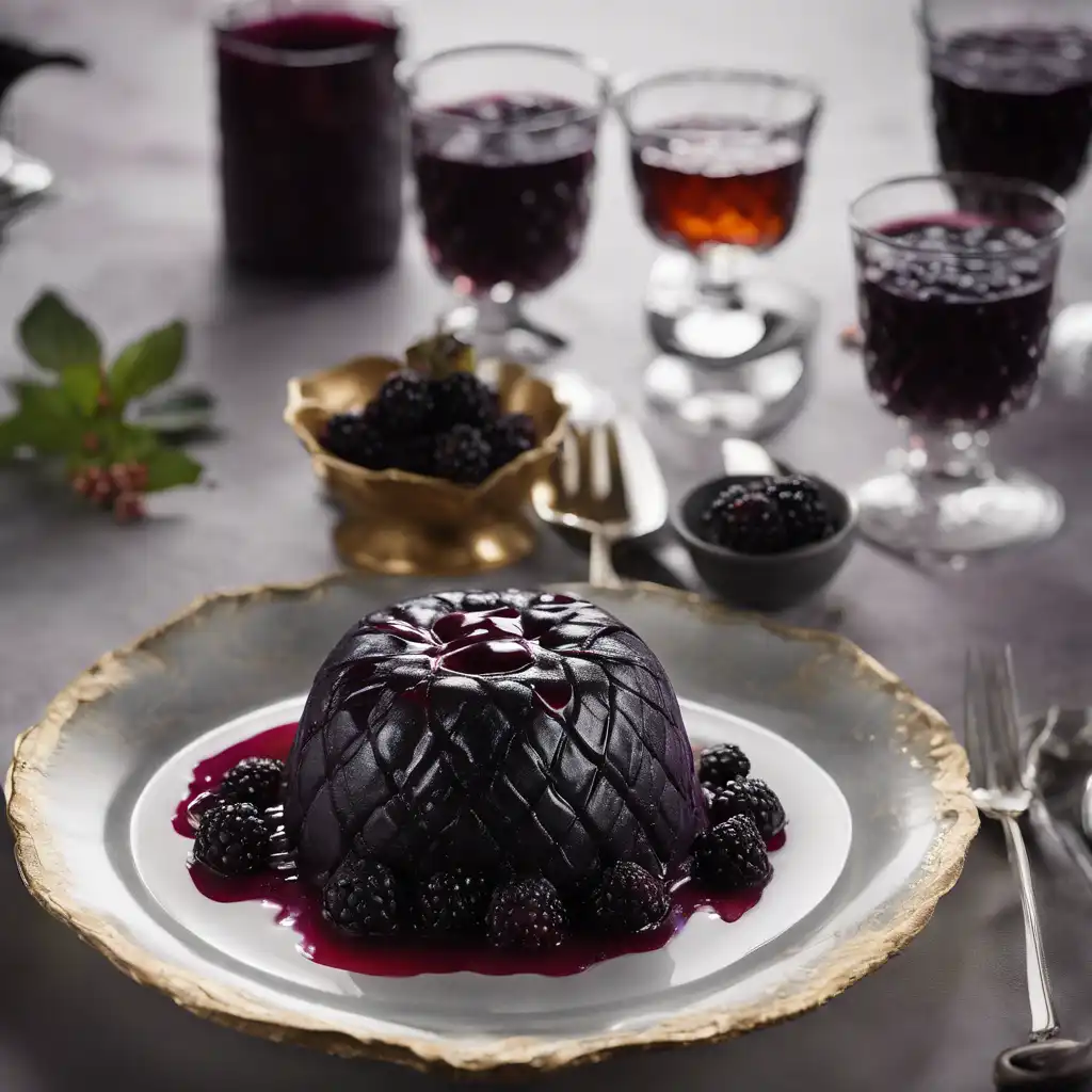 Black Plum Pudding with Blackberry