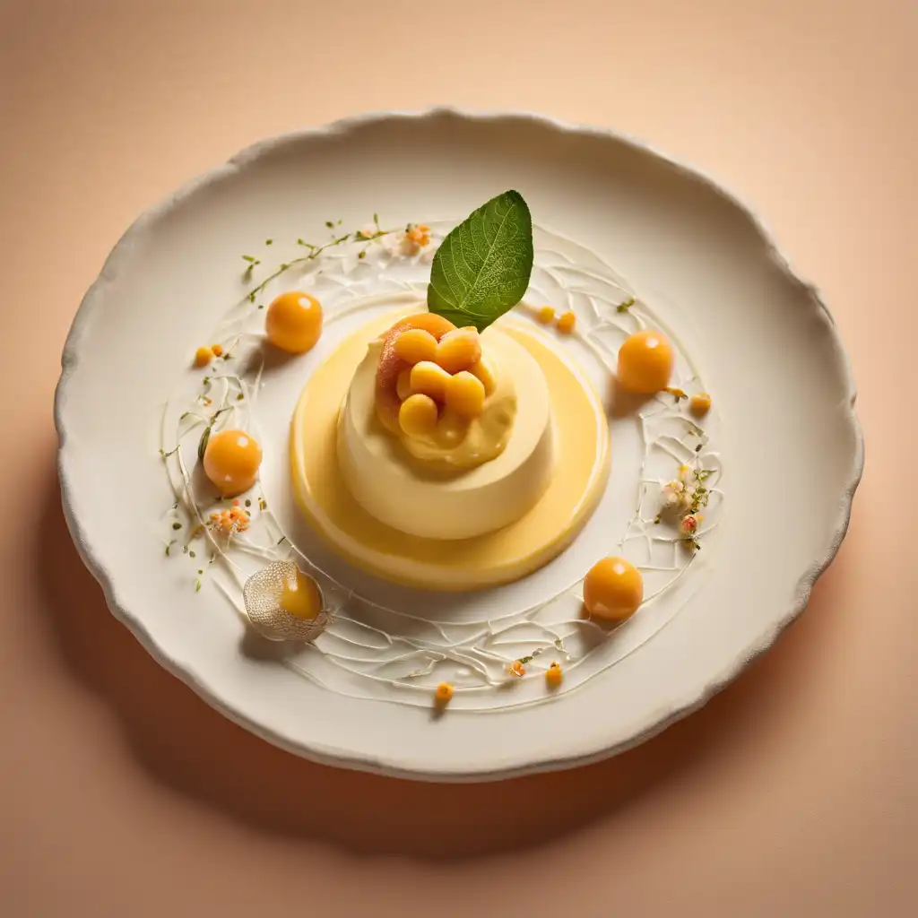 Peach Mousse with Passionfruit Sabayon