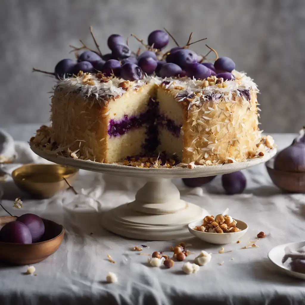 Coconut and Damson Cake