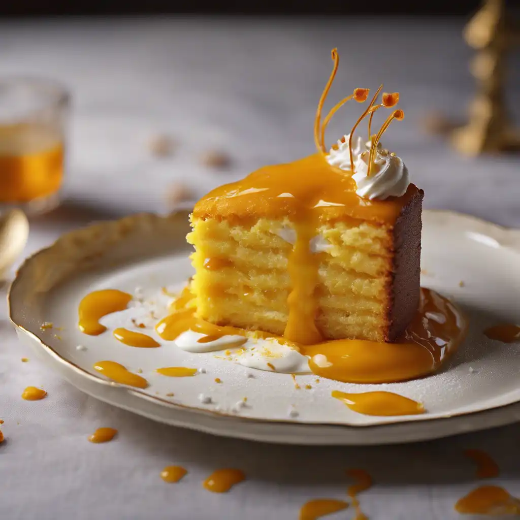 Saffron Cake with Whipped Cream