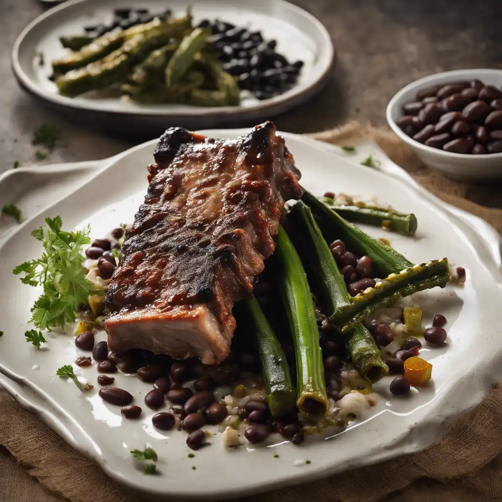 Pork Ribs with Okra and Black Beans