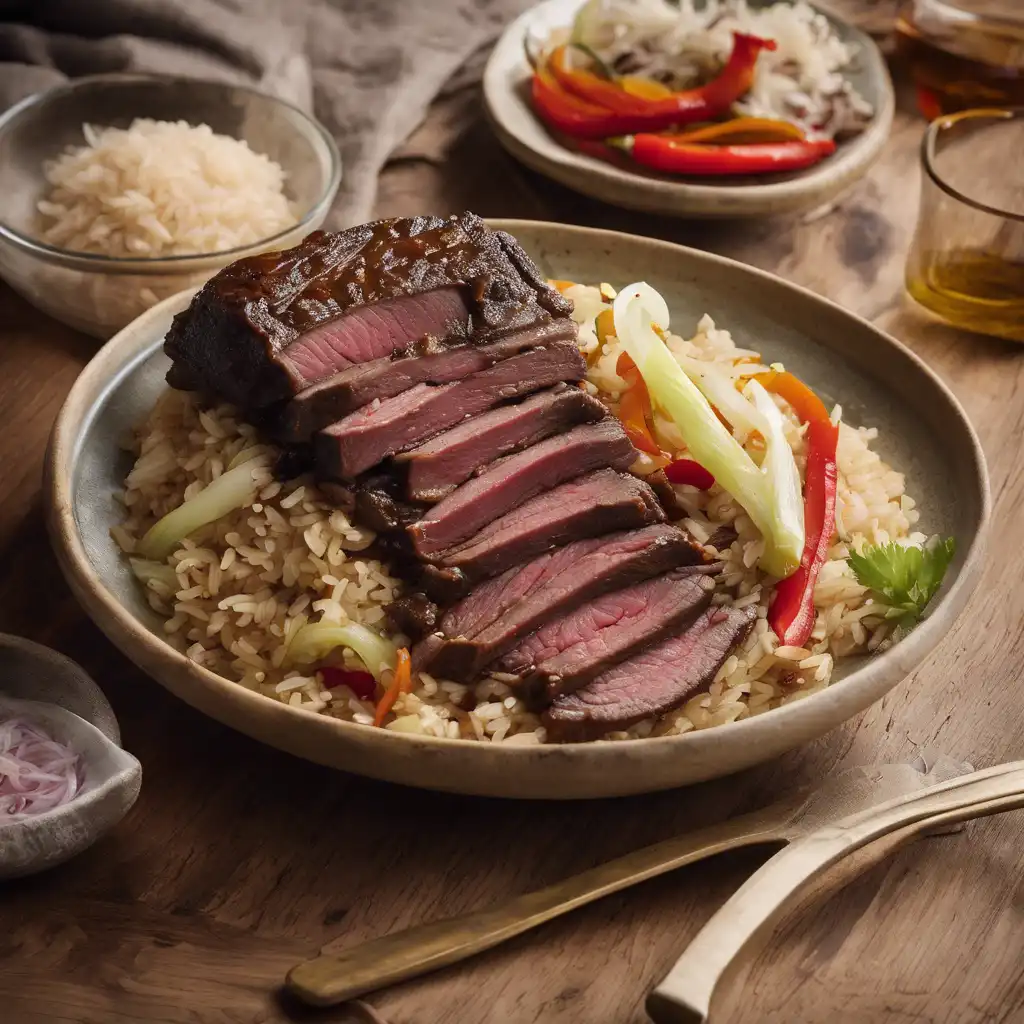 Braised Beef with Brown Rice and Cabbage