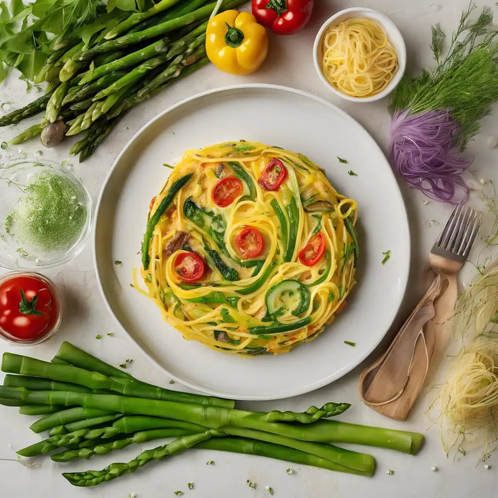 Spring Frittata with Spaghetti and Vegetables