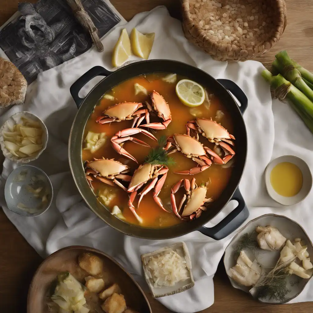 Crab and Fish Stew with Leeks