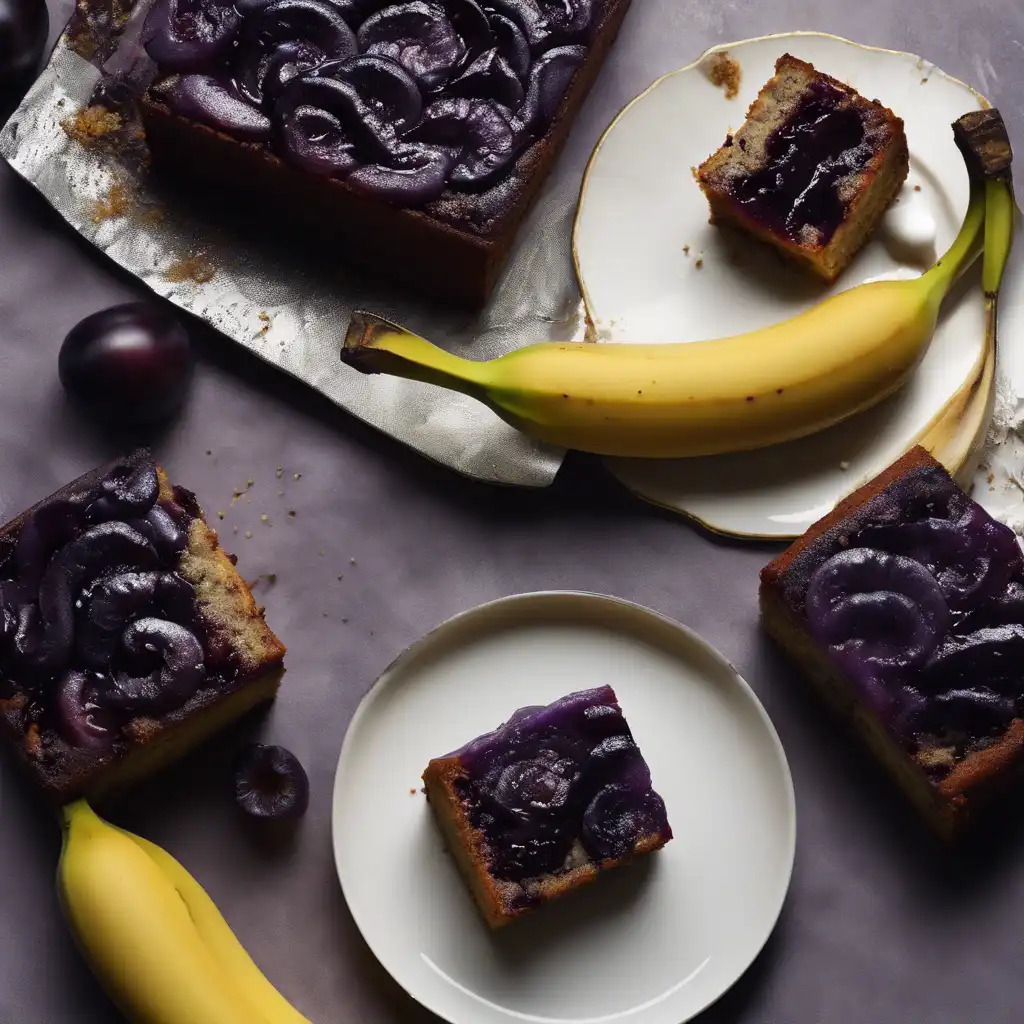 Banana and Black Plum Cake