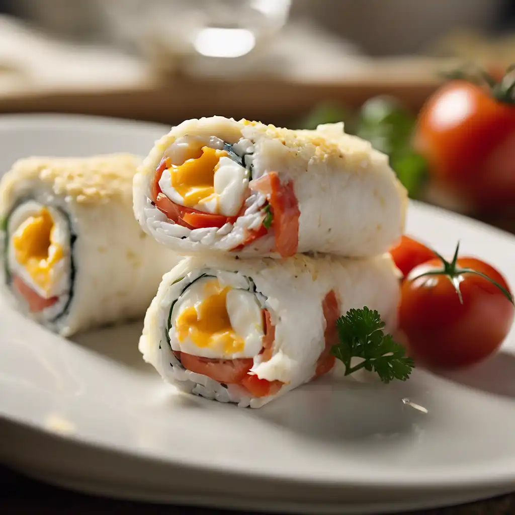 Fish Roll with Tomato, Egg, and Cheese