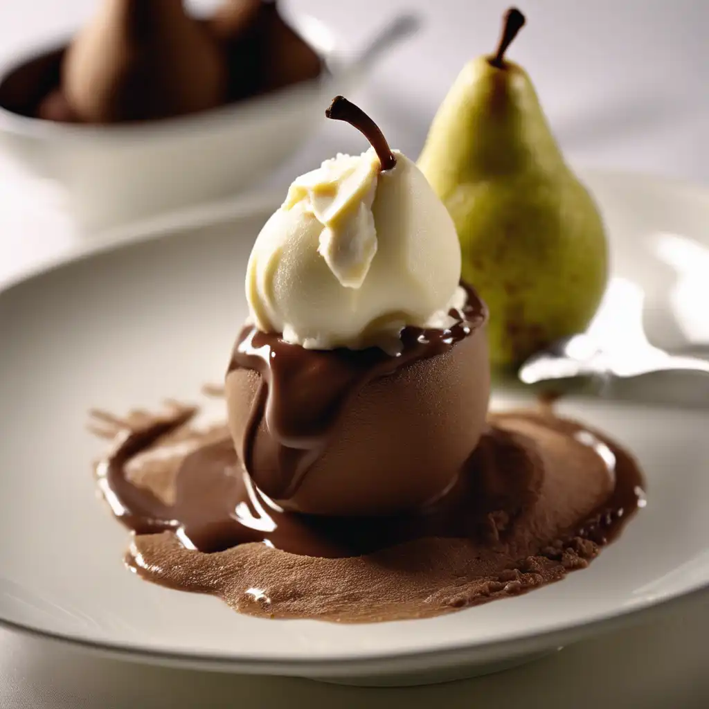 Pear with Chocolate Cream Sorbet