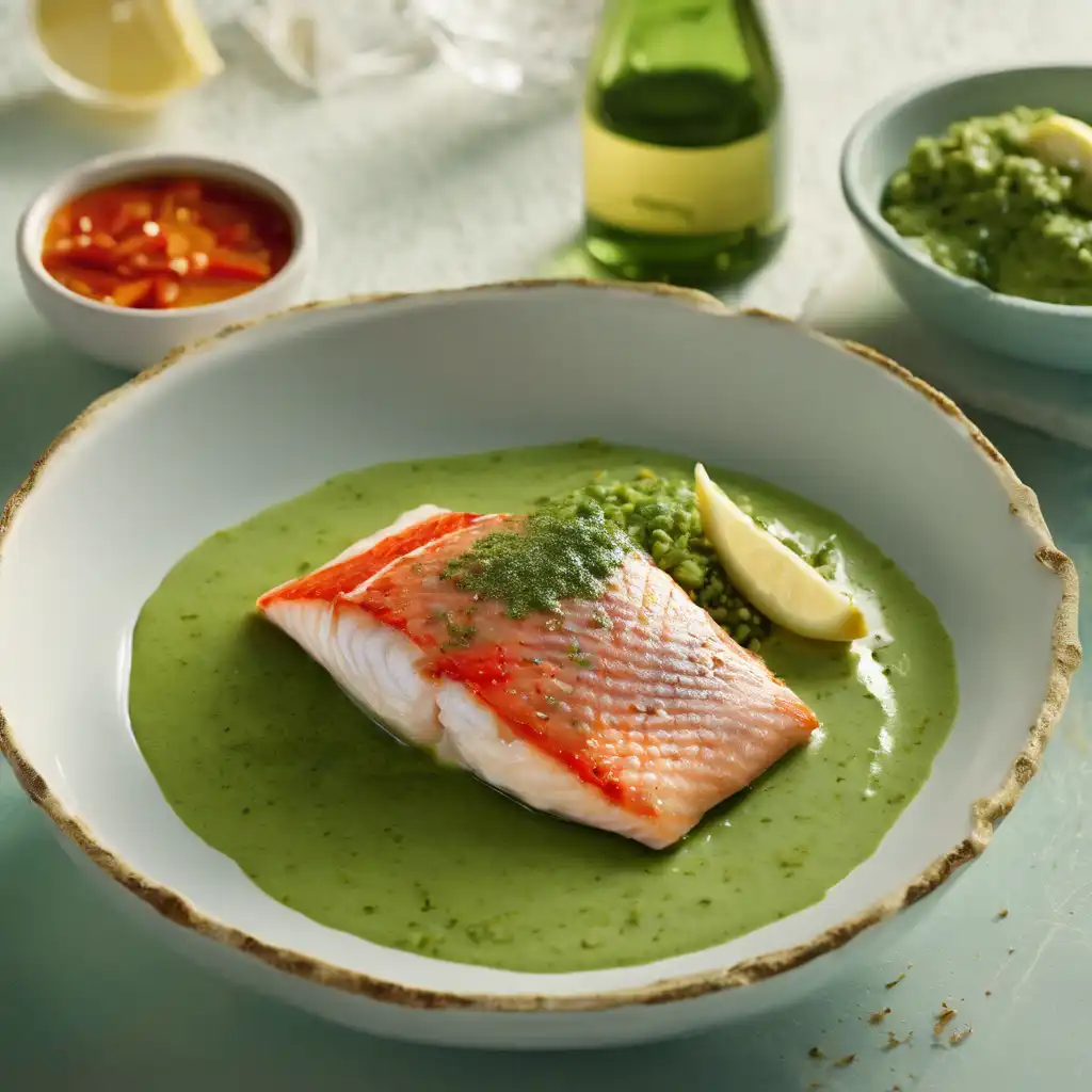 Red Fish with Green Sauce