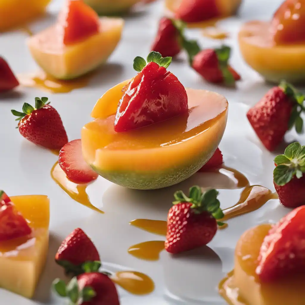 Mélange of Caramelized Melon and Fresh Strawberries