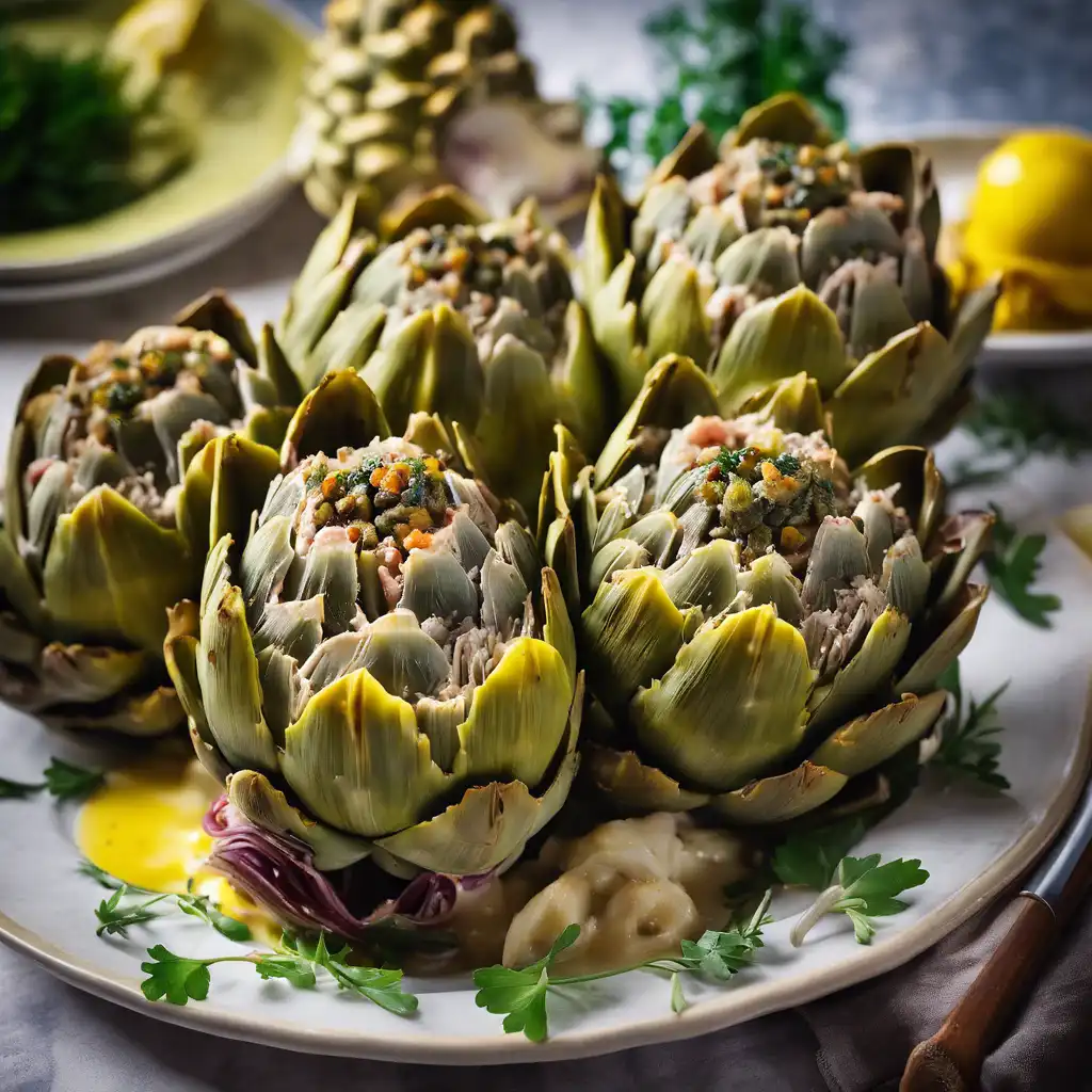 Foto de Alcachofra recheada com atum e anchova