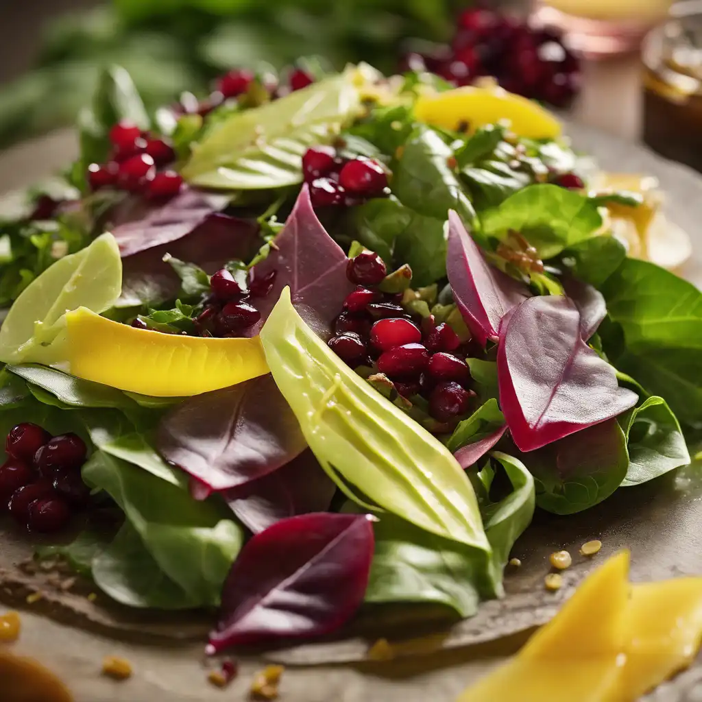 Carambola Leaf Salad with Lime-Cranberry Vinaigrette