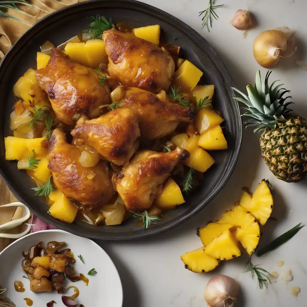 Chicken Braised with Pineapple