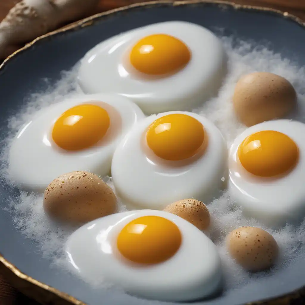 Snowy Eggs with Ginger Cream