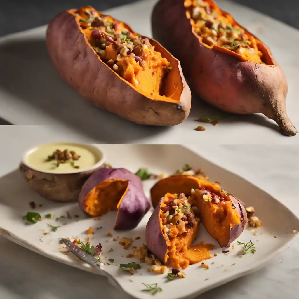 Roasted and Stuffed Sweet Potato