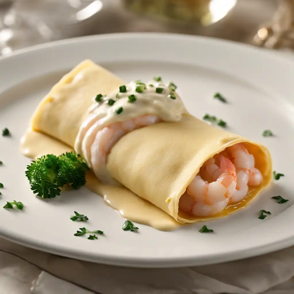 Shrimp Crepe with Cream Sauce