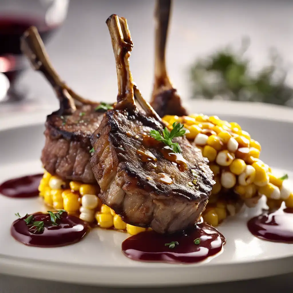 Lamb Chops with Corn Pancakes