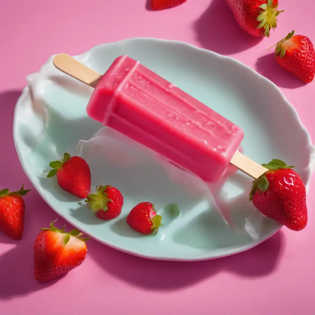 Strawberry Cream Popsicle with Fruit Gelatin