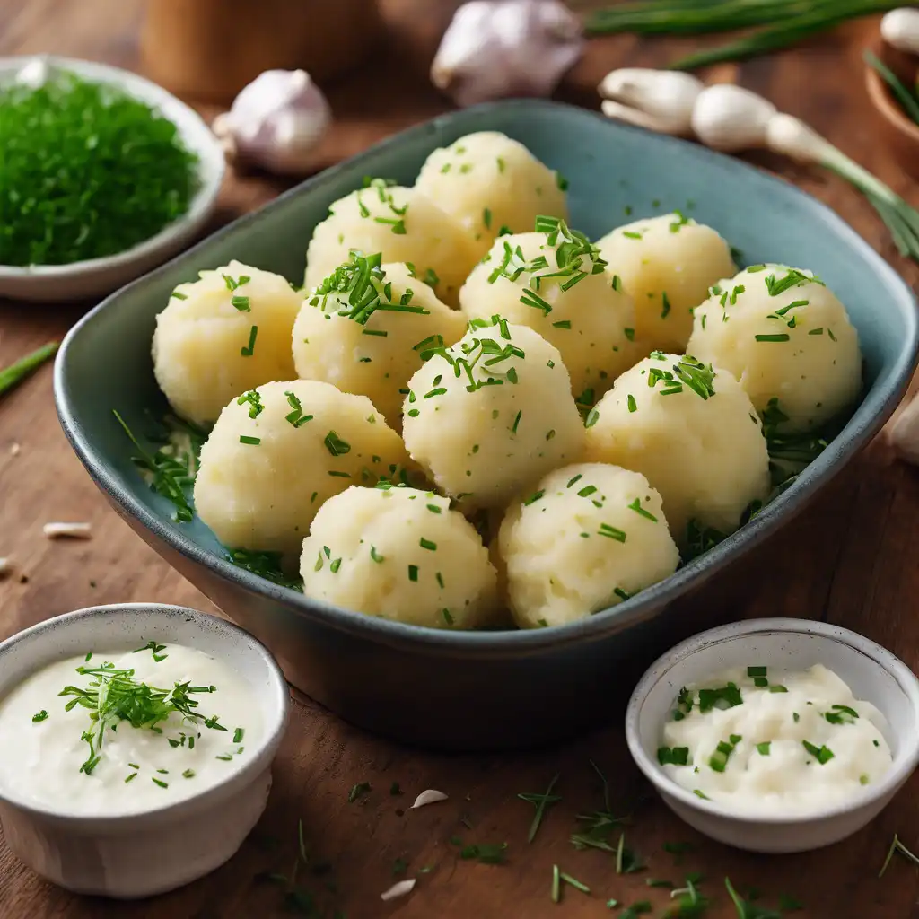 Mashed Potato Balls with Garlic and Chives