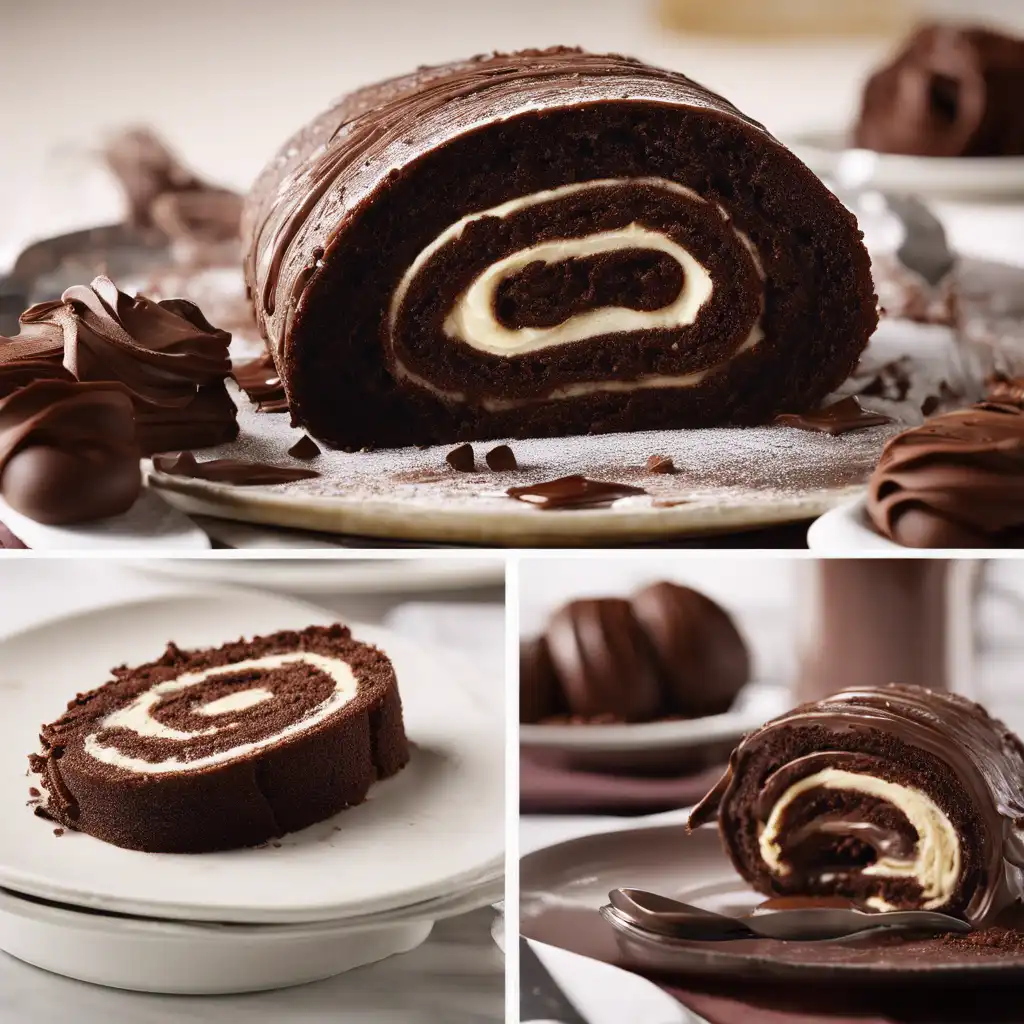 Chocolate Roll Cake with Chocolate Filling