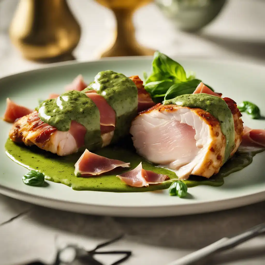 Chicken Breast with Prosciutto and Pesto Sauce