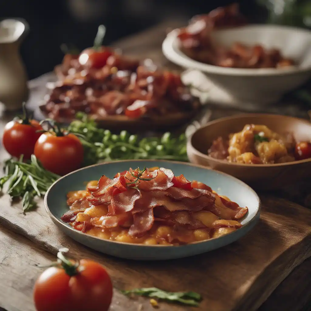 Fried Fegado with Bacon and Tomato