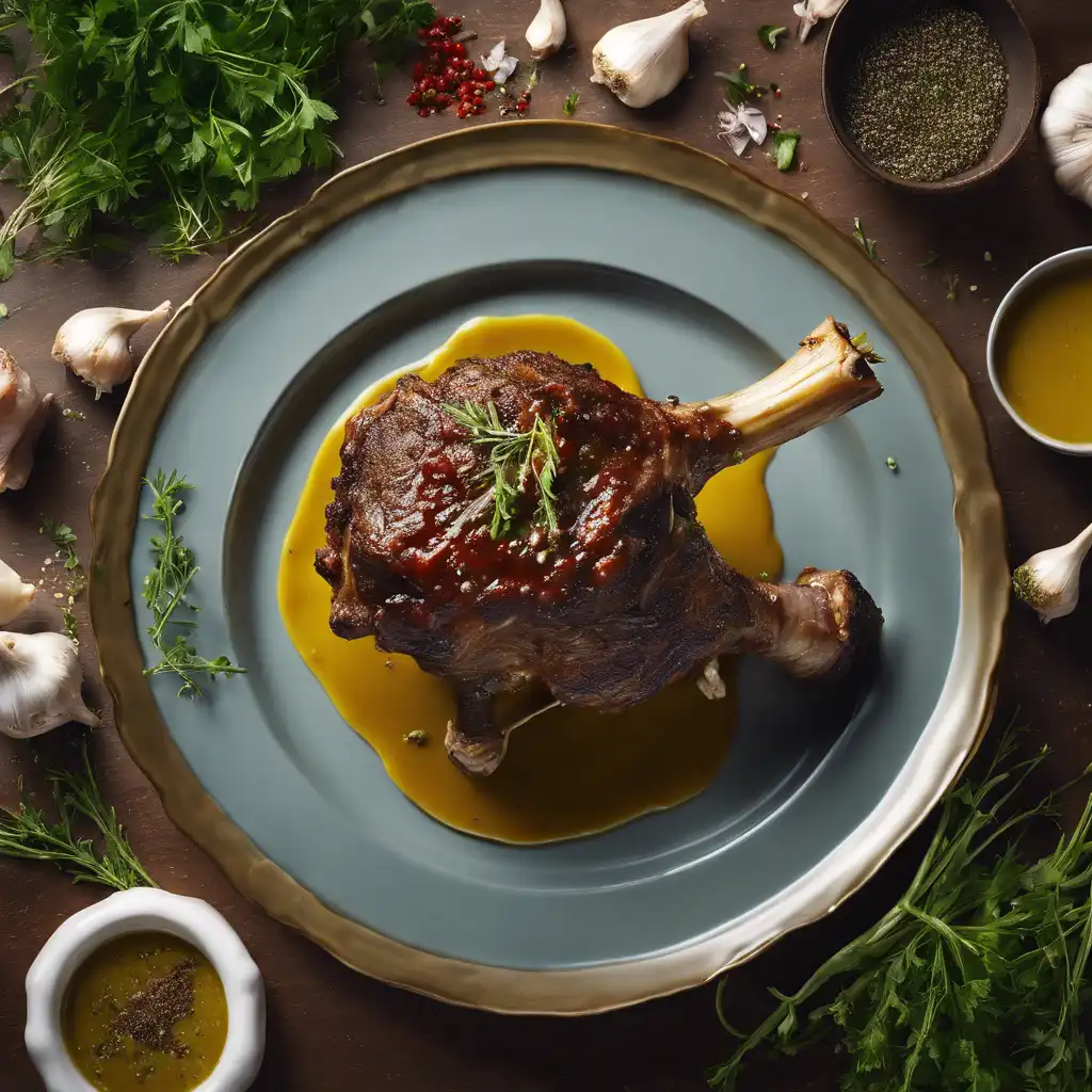 Lamb Shank with Garlic and Mustard