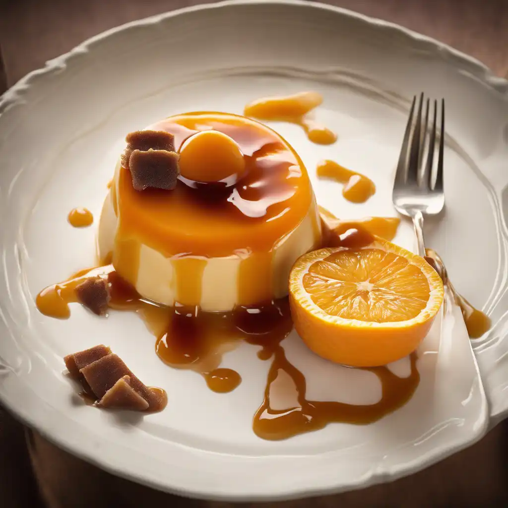 Orange Pudding with Caramel Sauce