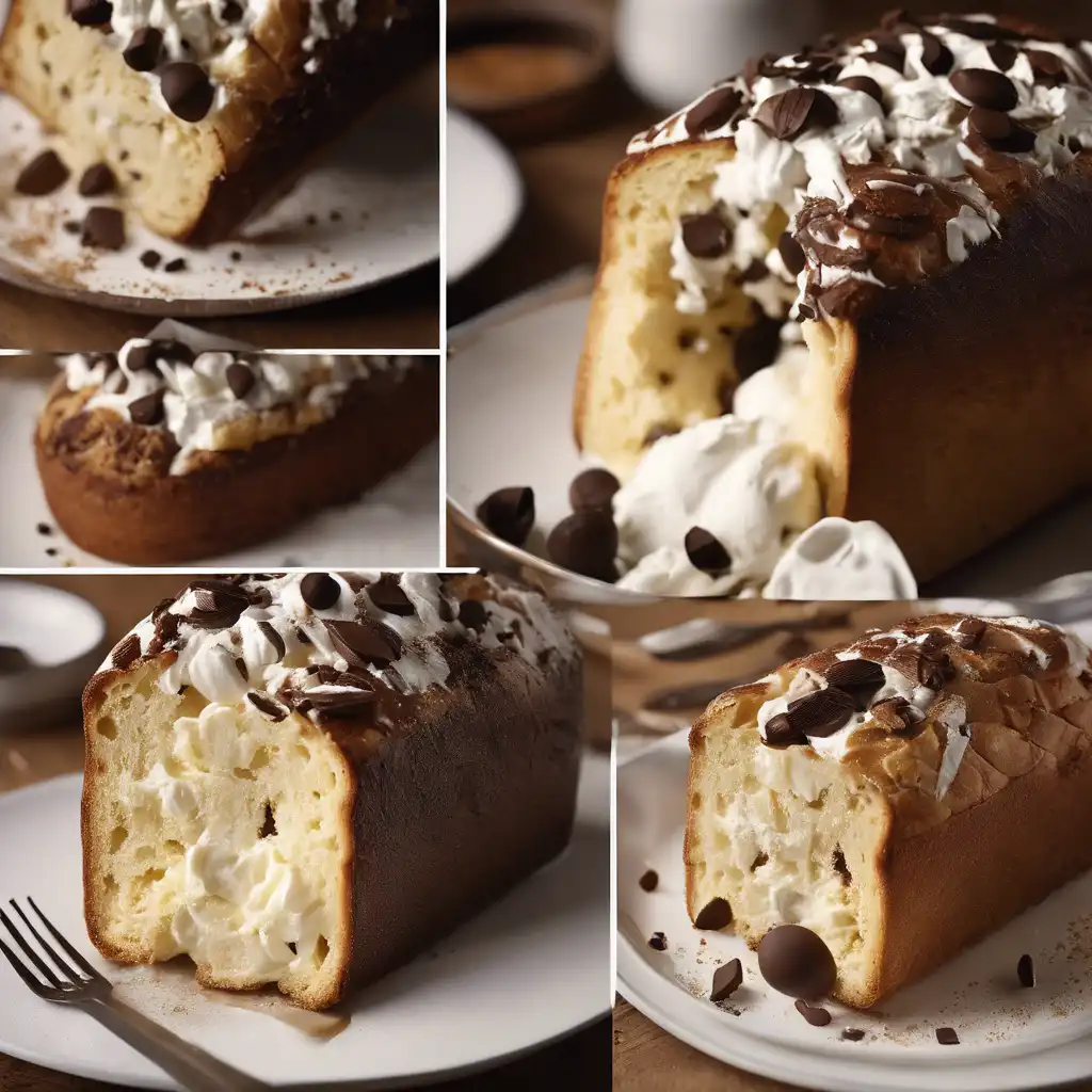 Creamy Panetone with Whipped Cream and Chocolate