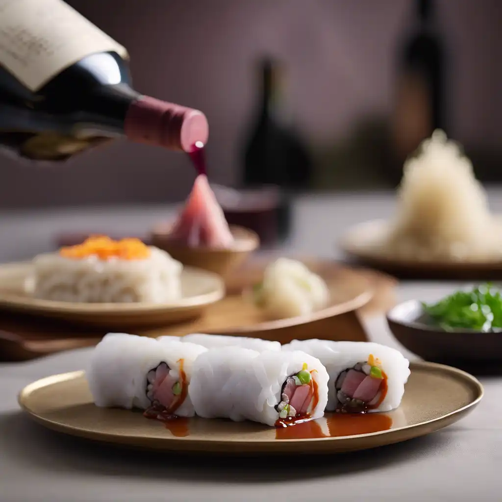 Rice Roll with Wine Sauce