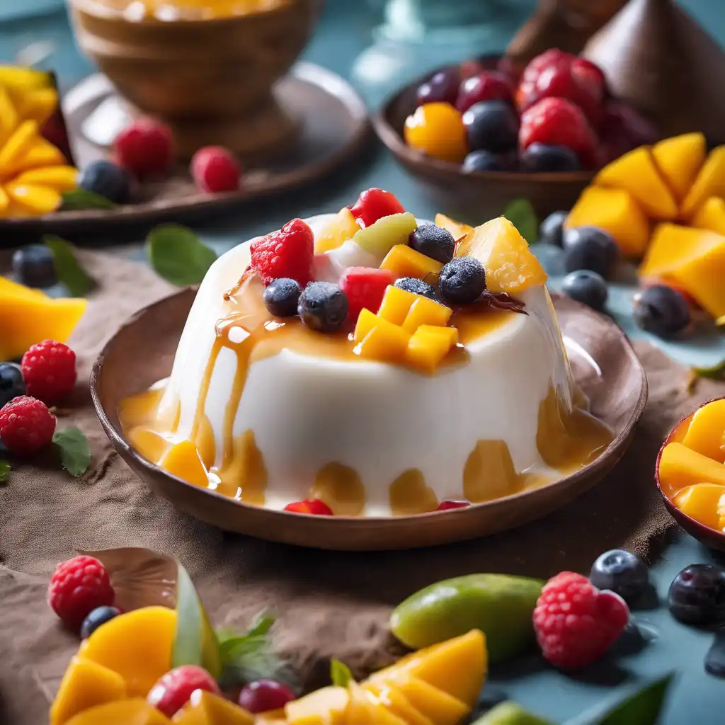 Coconut Pudding with Fruits