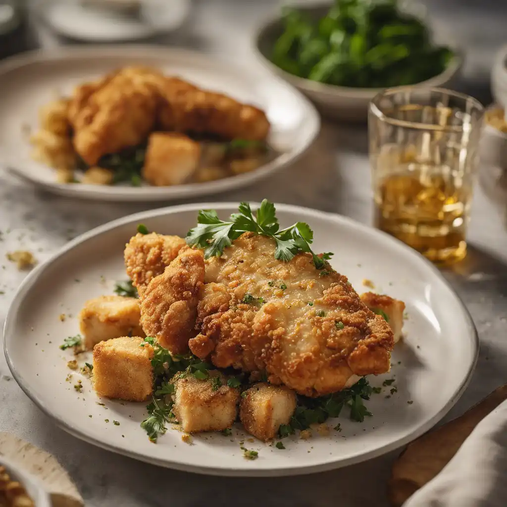 Crispy Chicken with Croutons