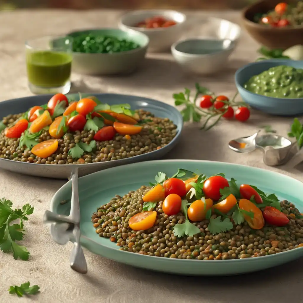 Lentils with Cilantro Sauce