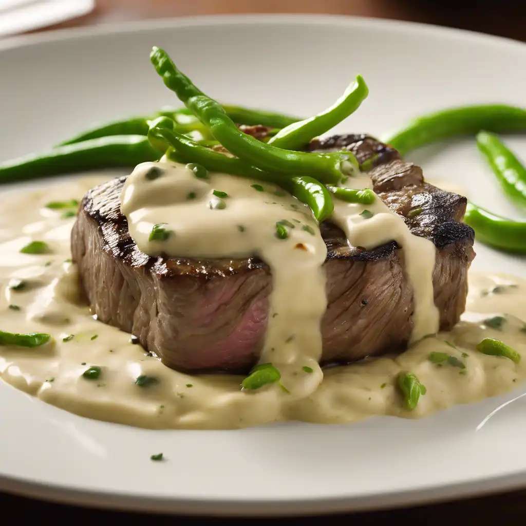 Green Pepper Steak with Creamy Sauce