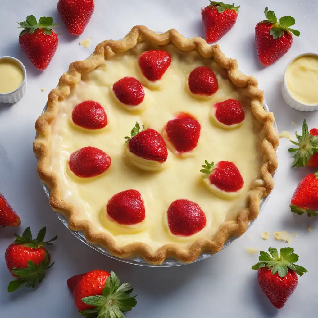 Strawberry and Banana Custard Pie