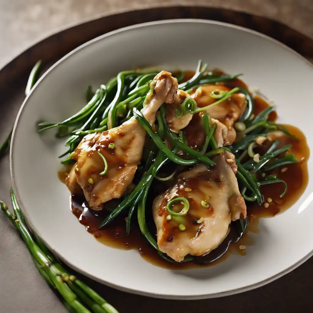 Chicken with Garlic Scapes