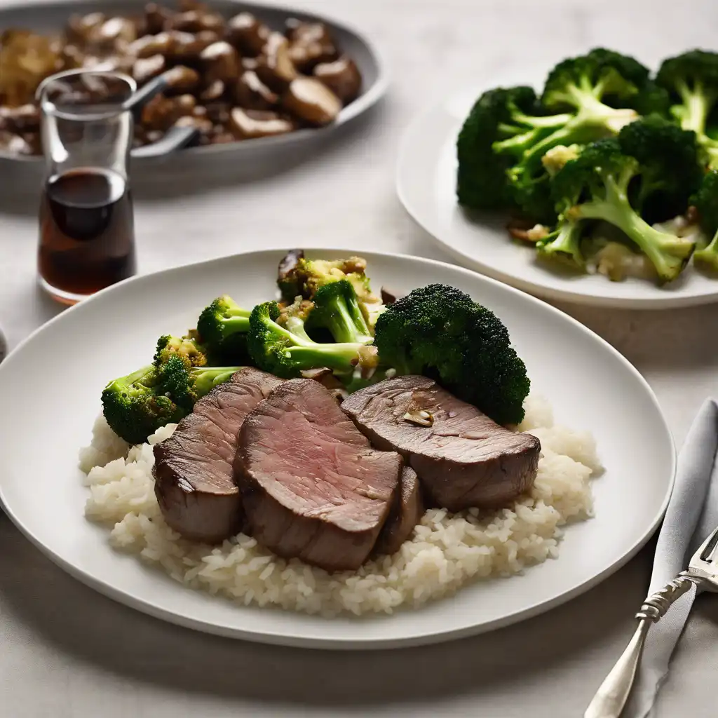 Beef roast with broccoli