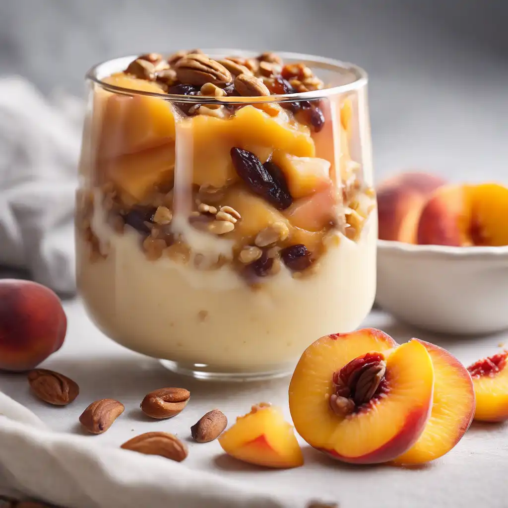 Peach Pudding with Raisins and Nuts