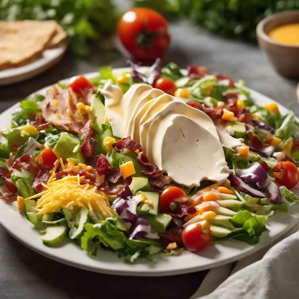 Mexican Salad with Cheese Sauce