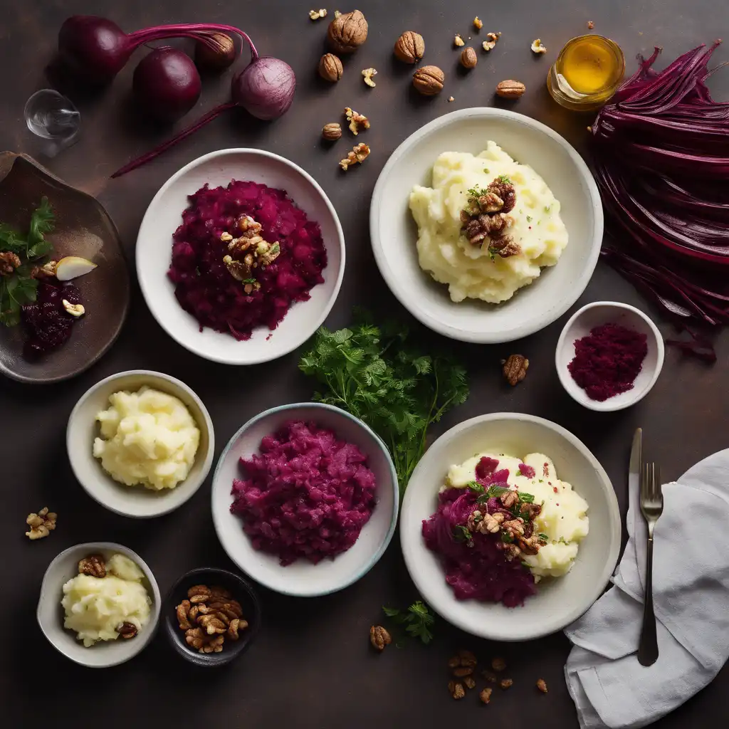 Mashed Potato, Beetroot, and Walnut Salad