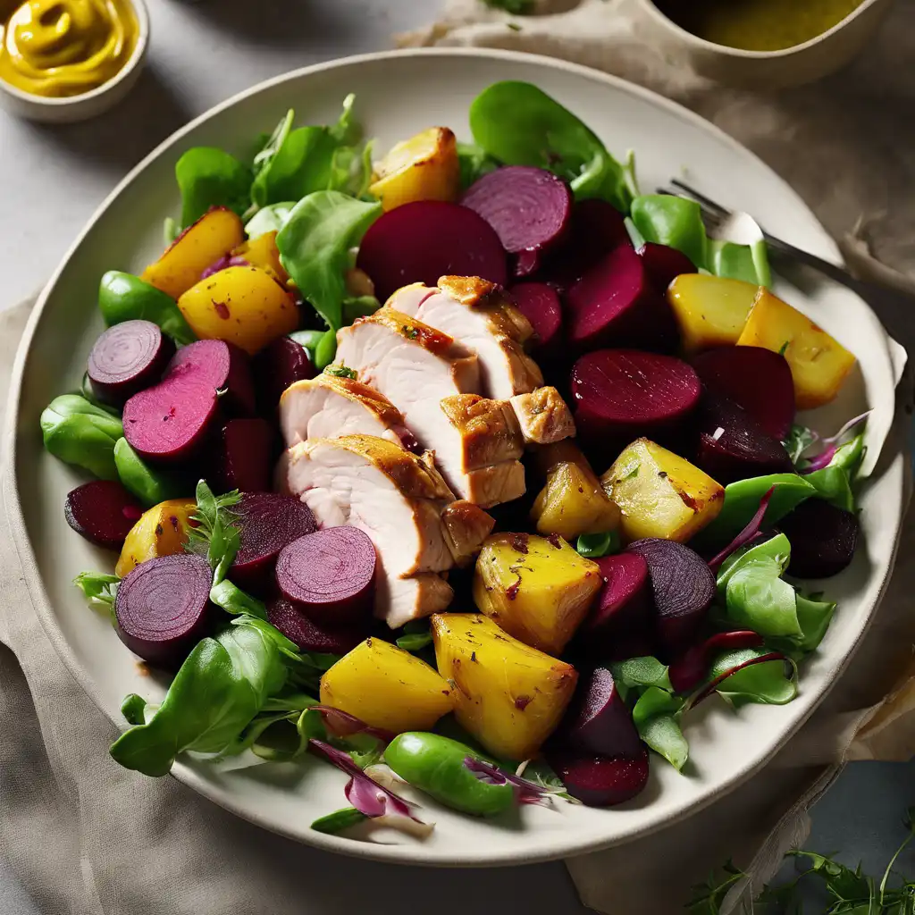 Chicken and Beet Salad with Mustard Dressing