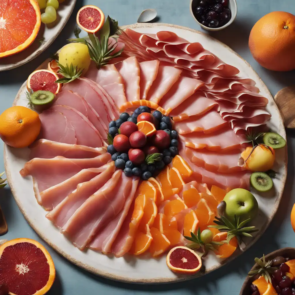 Cured Ham Platter with Fruits