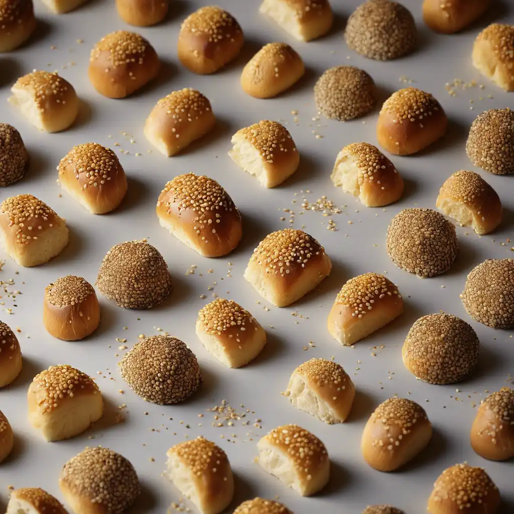 Bite-Sized Bread with Sesame Seeds