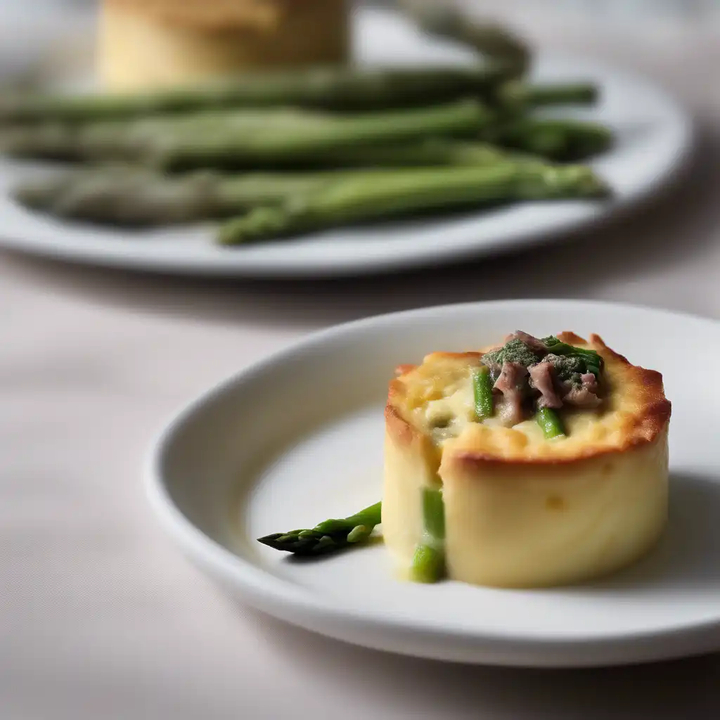 Tuna with Asparagus and Provolone Soufflé