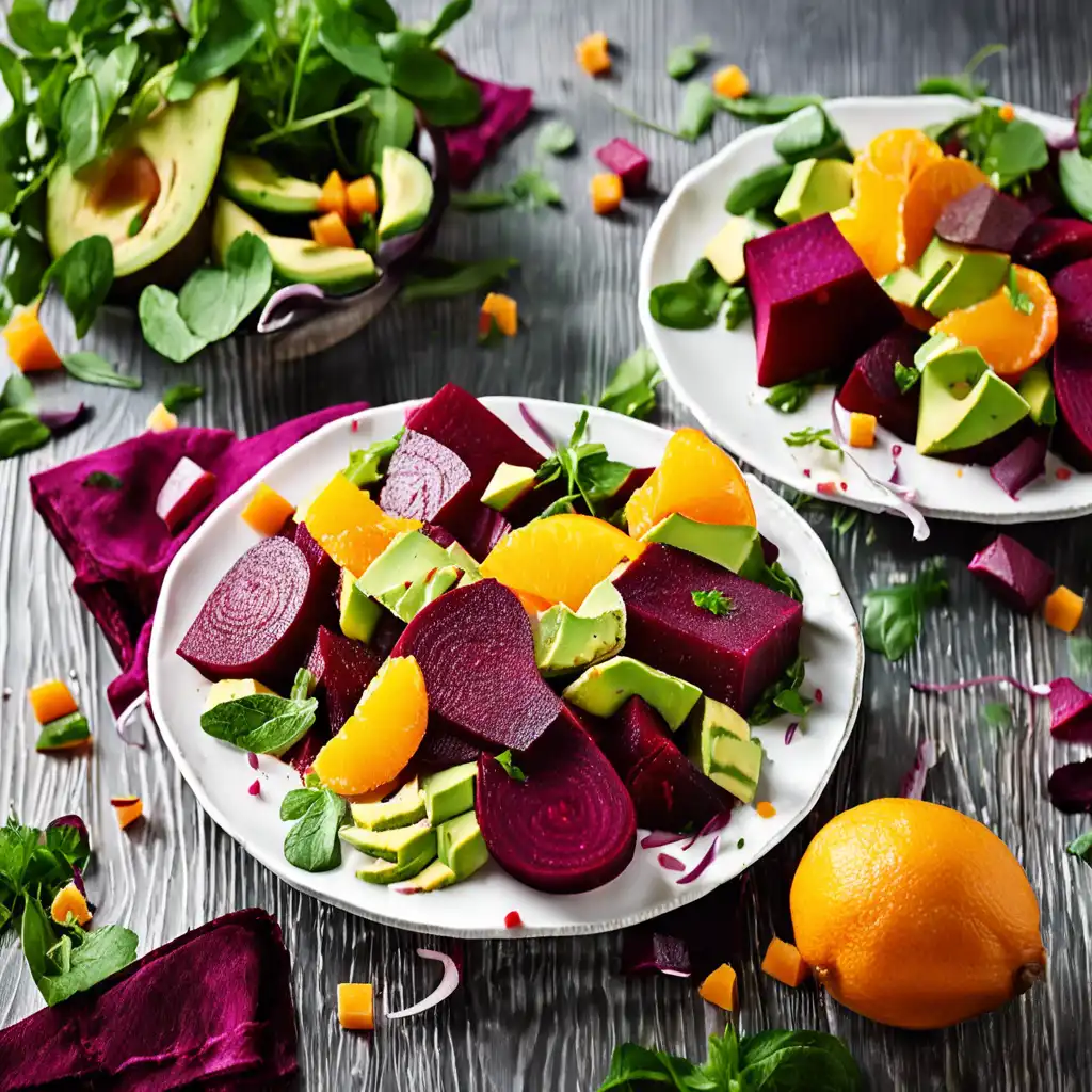 Beet, Orange, and Avocado Salad