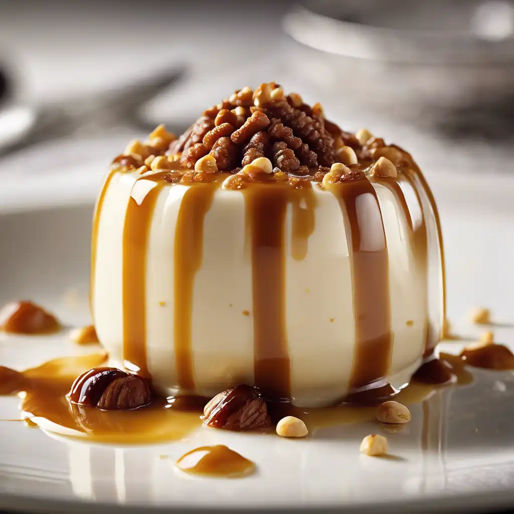 Cream Pudding with Caramel Praline