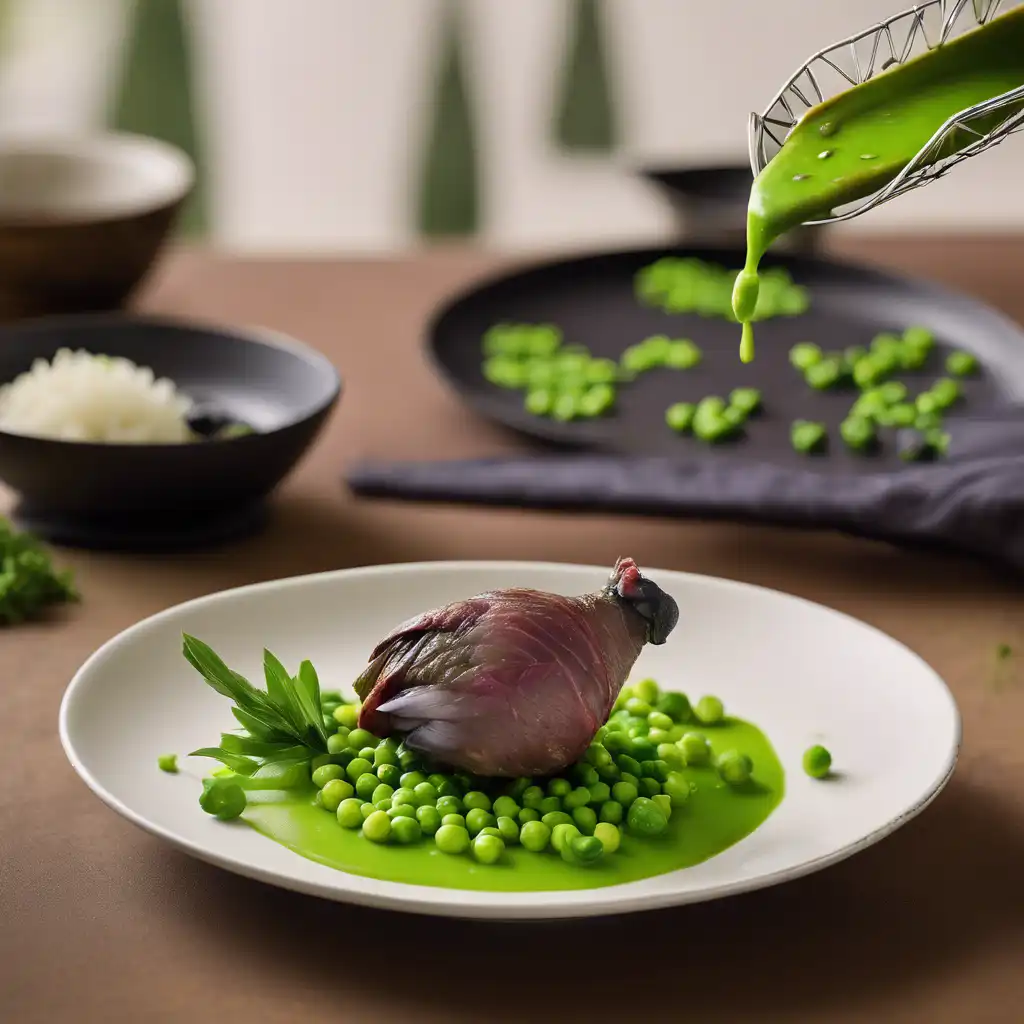 Tender Pigeon Marinade with Pureed Peas at Chef Taiwan's